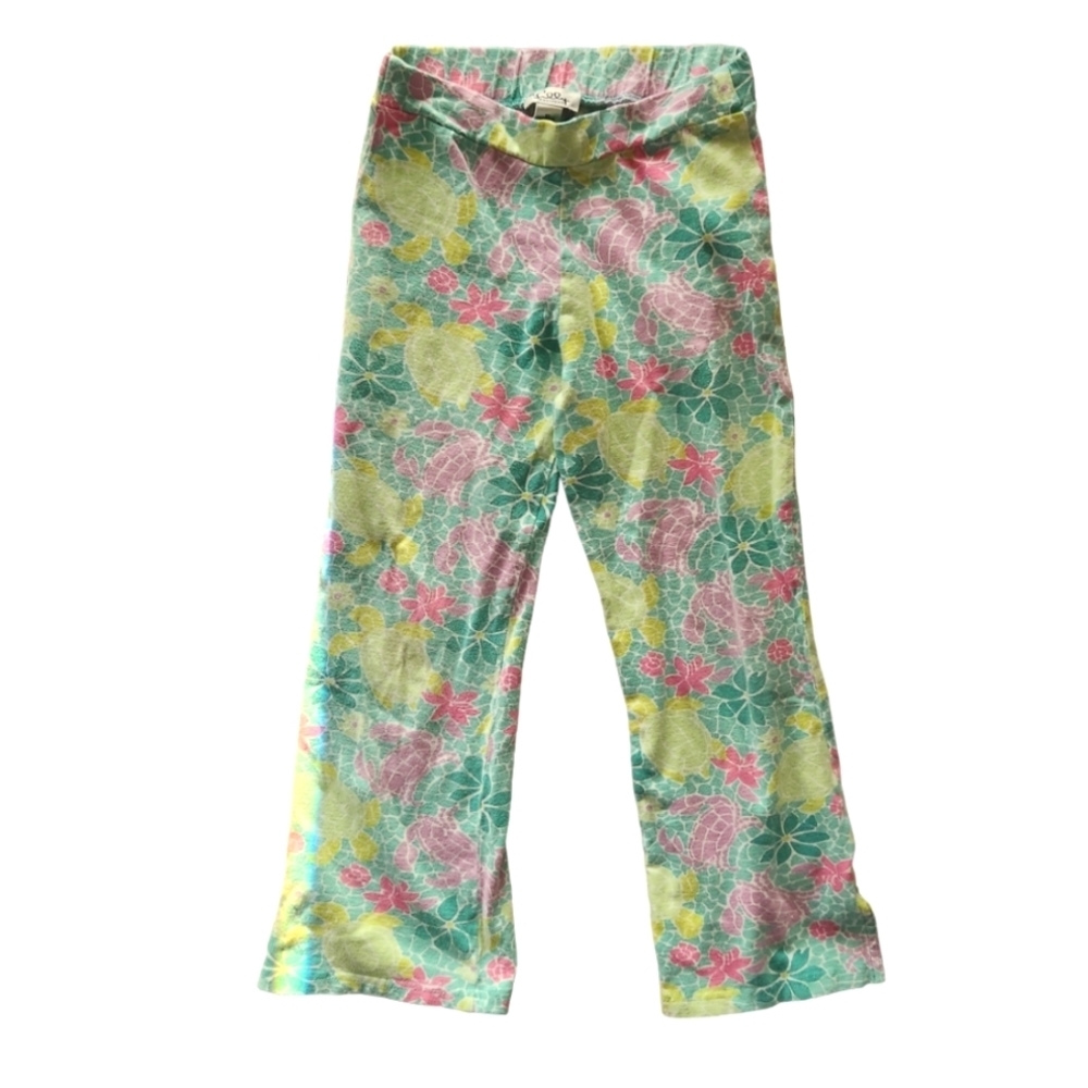 Vintage Lilly Pulitzer Floral Turtle Girls Pants 6x